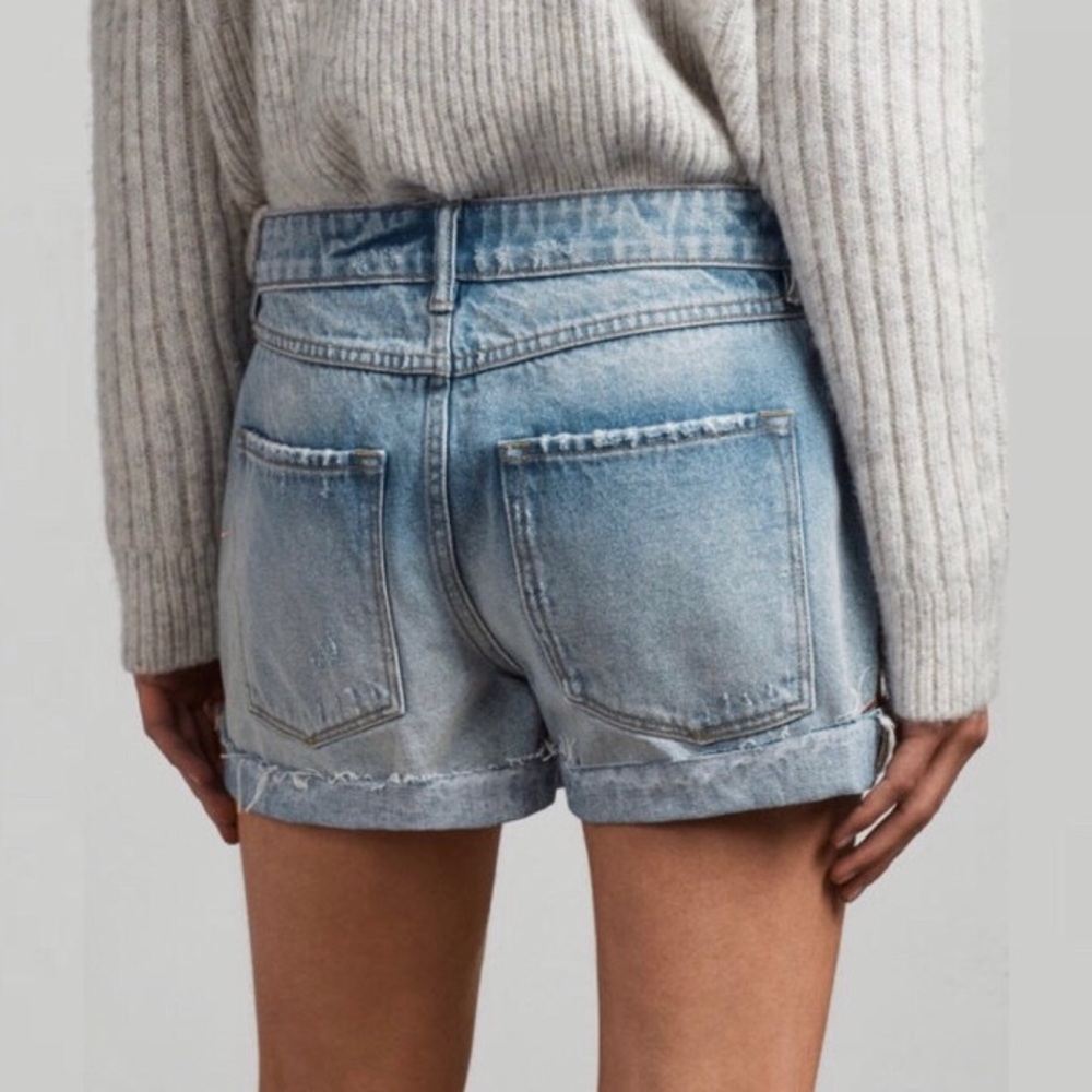 All Saints Birds Embroidered jeans Denim Shorts - Picture 2 of 3